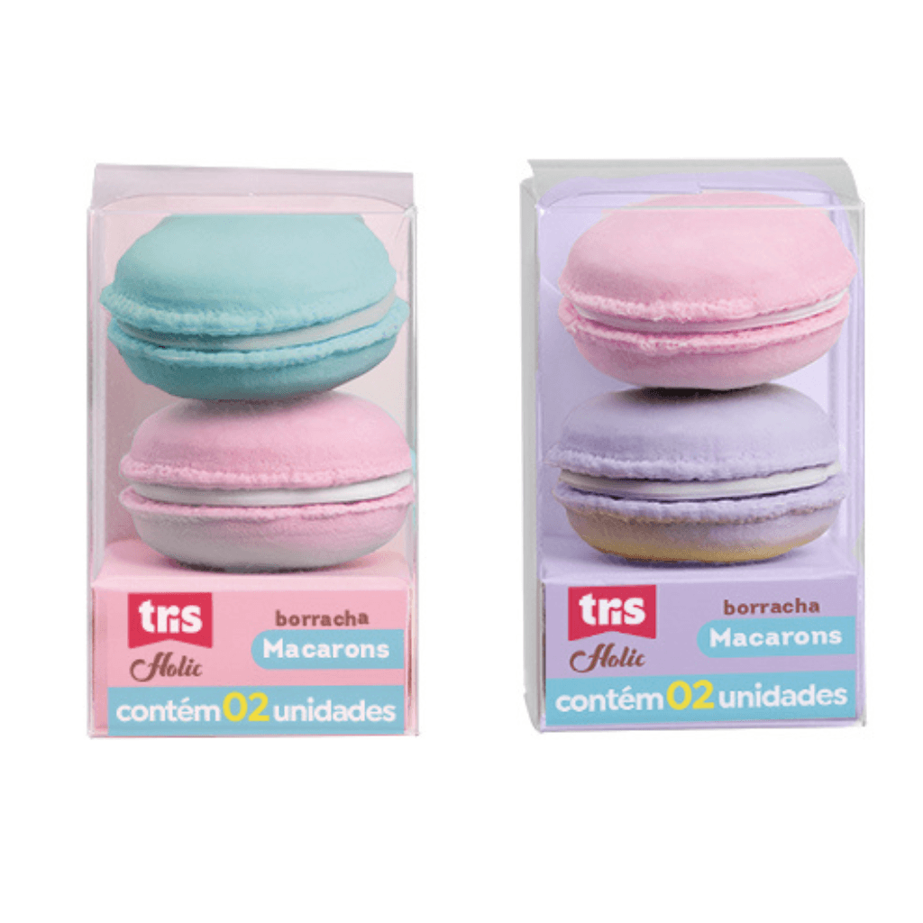 Borracha Macaron Holic Docinhos c/ Cheirinho - TRIS - BLISTER 2 UND