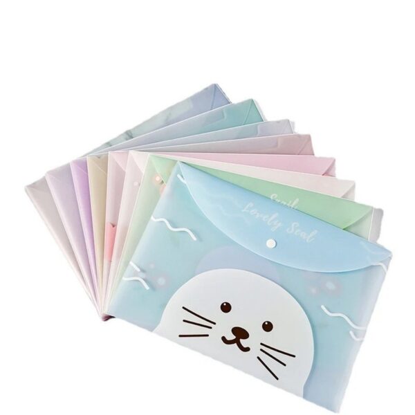 Pasta Envelope Transparente A4 Bichinhos Fofos