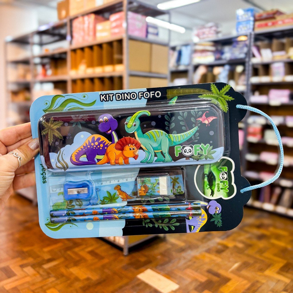Kit Escolar Dino Fofo 6 Peças - FOFY - BLISTER