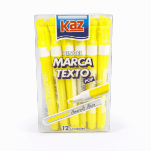 Marca Texto Pop Amarelo Neon - KAZ - CX 12 UND
