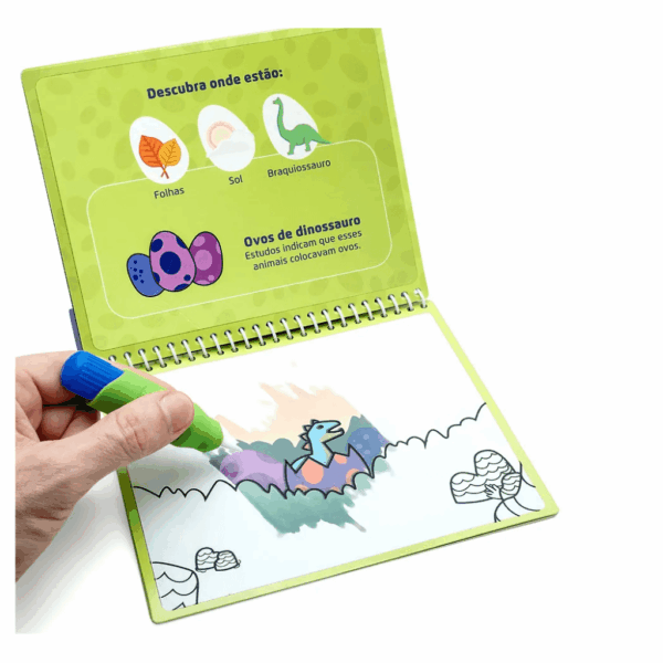 Livro de Colorir com Água Dino LEO E LEO - BLISTER