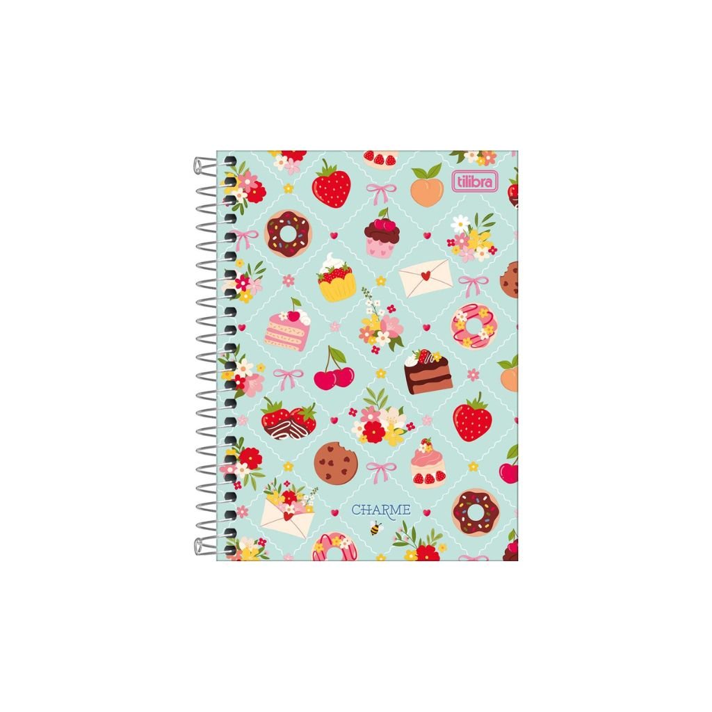 Caderneta Espiral Capa Dura 1/4 Charme 80 Fls 14x20cm - TILIBRA - UND