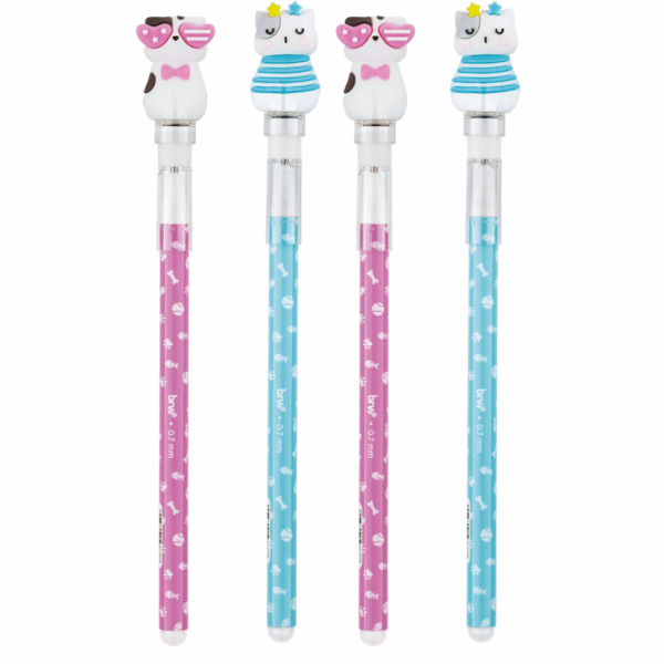Caneta Esferográfica Divertida Apagável 0.7mm c/ Carimbo BRW - Kit 4 UND