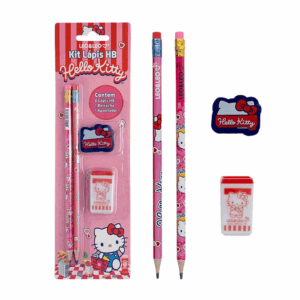 Kit Escolar Hello Kitty 4 Peças - LEO E LEO - BLISTER