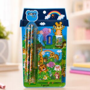 Kit Animais Felizes 7 Peças - FOFY - BLISTER