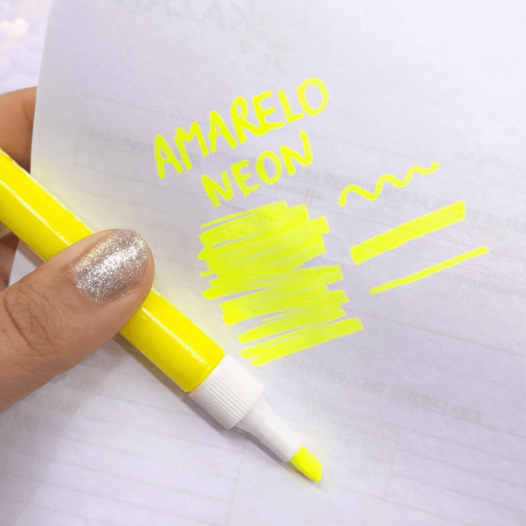 Marca Texto Pop Amarelo Neon - KAZ - CX 12 UND