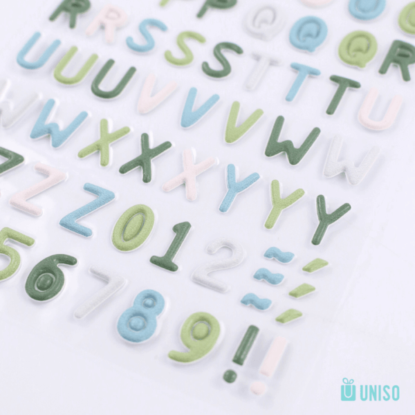 Cartela de Adesivos Lettering - UNISO - UND