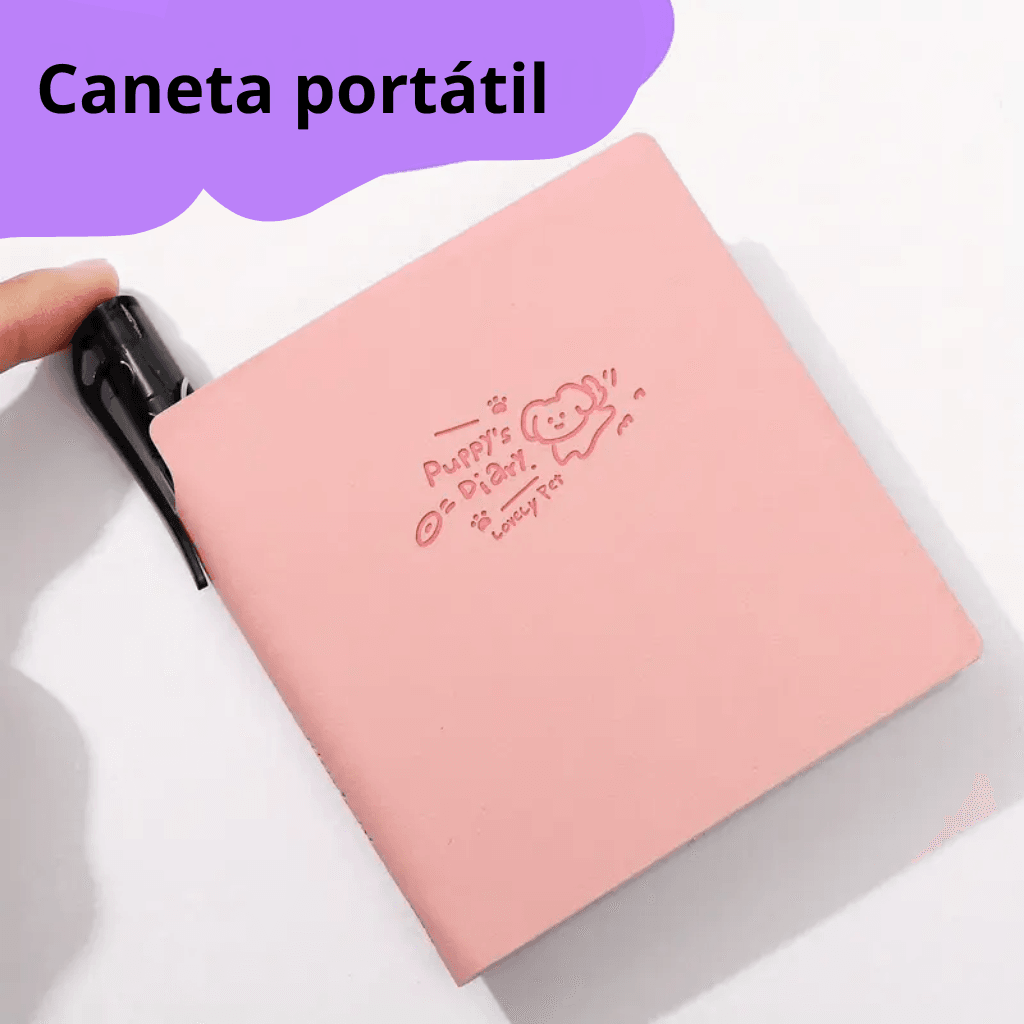 Mini Caderno LUXO Courino Sem pauta Cat Dog + Caneta - IMPORTADO - UND
