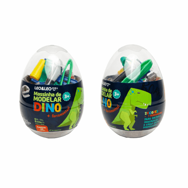 Kit Massinha de Modelar Ovo Dino 24 Cores Leo e Leo