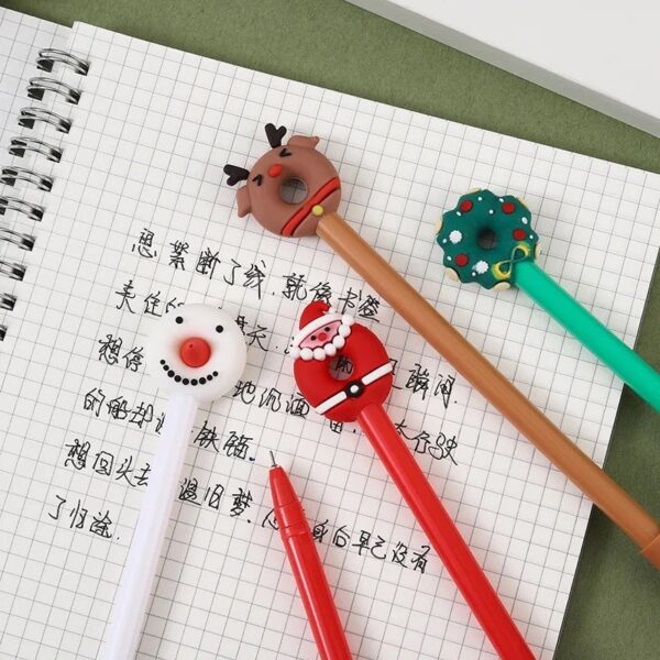 Caneta Fofa Donuts Natal - Kit 6 Und