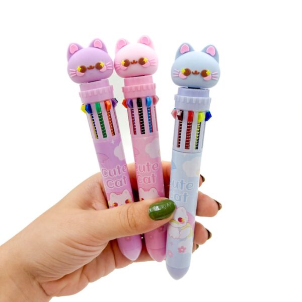 Caneta 10 Cores Gatinho da Fortuna