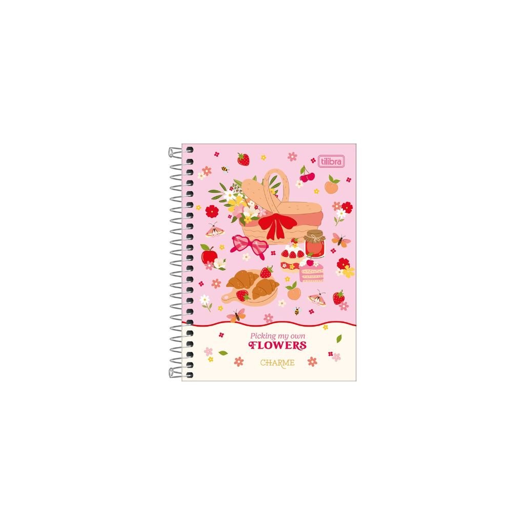 Caderneta Espiral Capa Dura 1/8 Charme 80 Fls 11x15,4cm - TILIBRA - UND