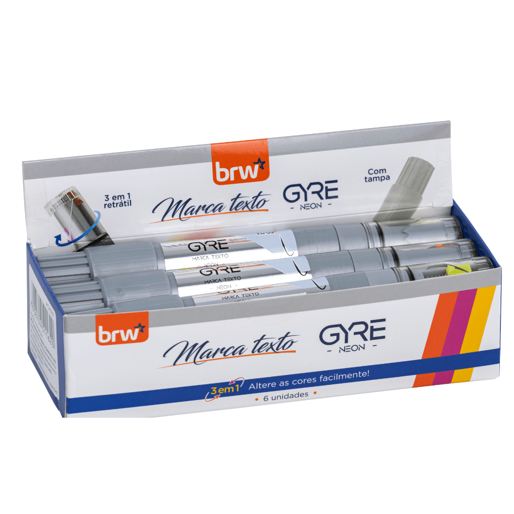 Marca Texto Gyre Neon 3 Cores em 1 - BRW - UND