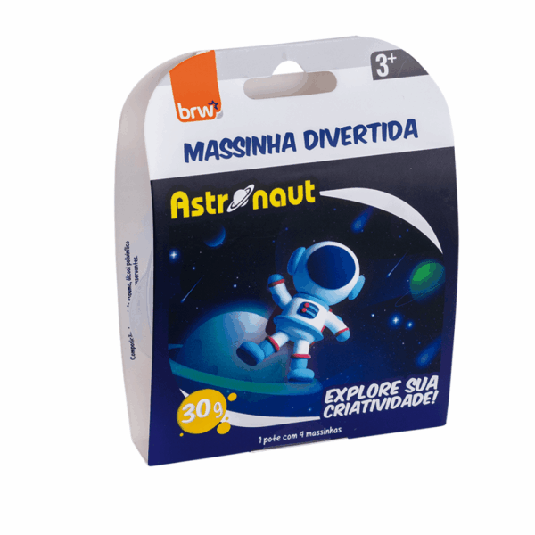 Massa de Modelar Divertida Astronaut 4 Cores BRW - Blister c/ 1 Pote