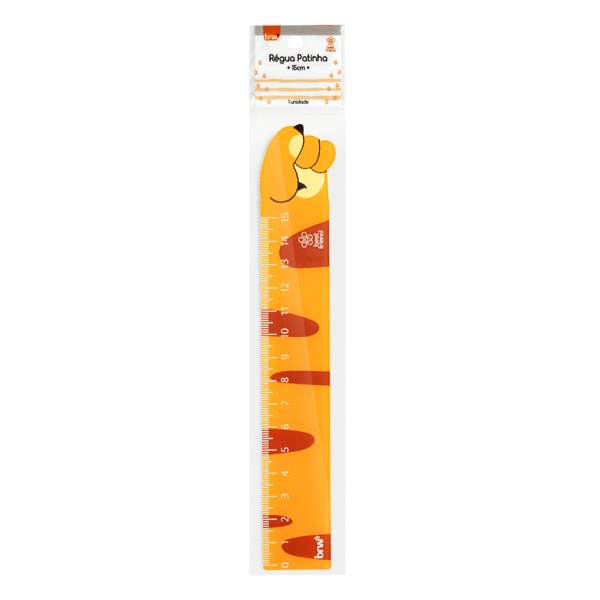 Régua Plástica 15 cm Patinhas Pets BRW