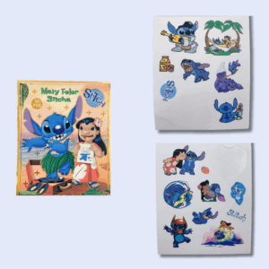 PROMO - Caderninho de Adesivos STITCH 12 Folhas - UND - FALTANDO 2 ADESIVOS