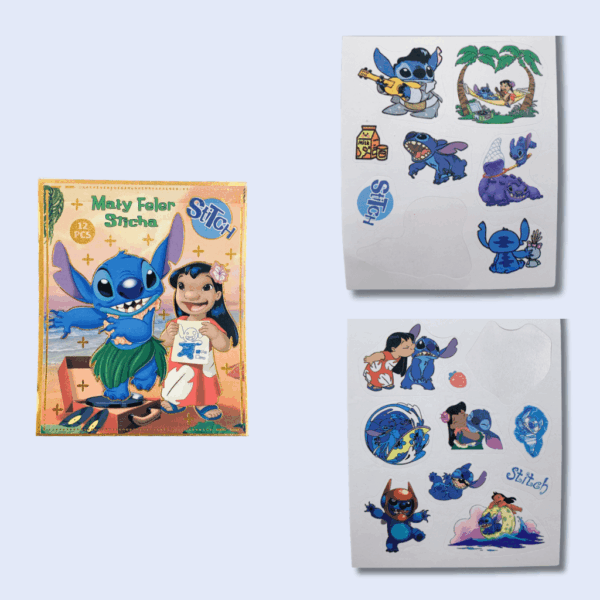 PROMO - Caderninho de Adesivos STITCH 12 Folhas - UND - FALTANDO 2 ADESIVOS