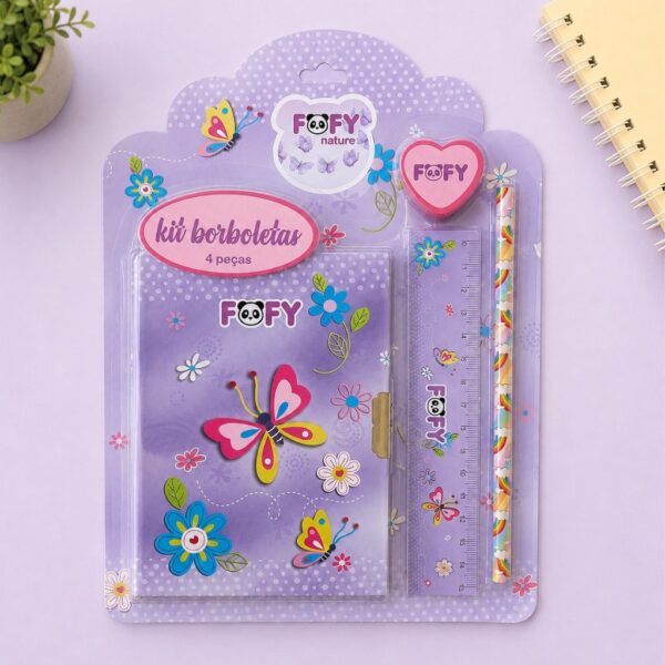 Kit Borboletas LILÁS 4 Peças - FOFY - BLISTER