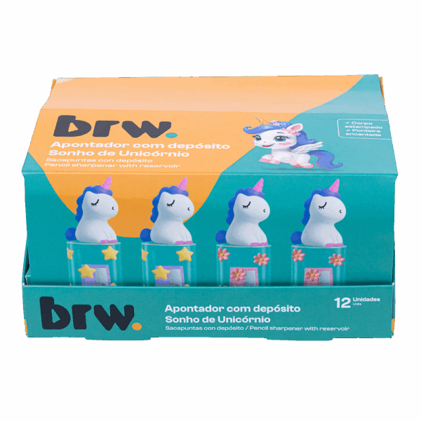 Apontador c/ Depósito e Ponteira Unicórnio - BRW - UND