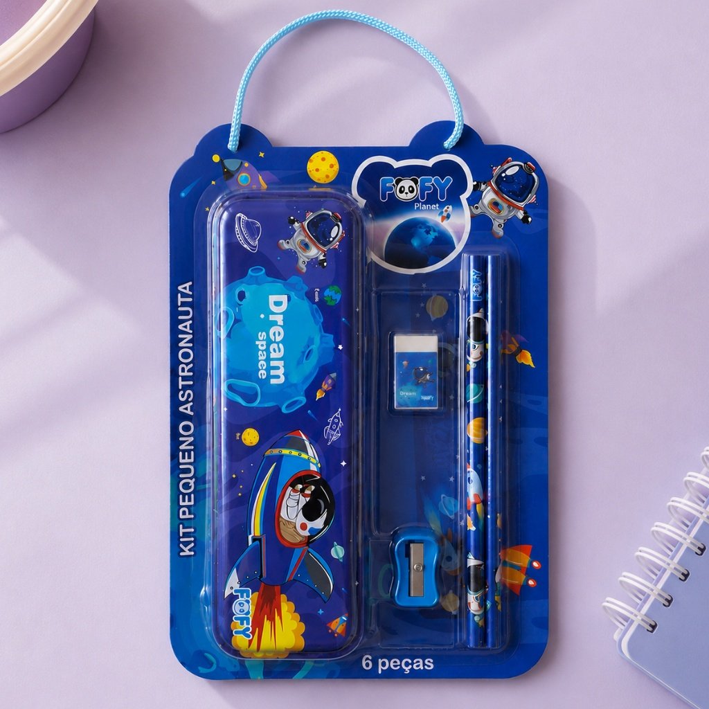 Kit Escolar Pequeno Astronauta 6 Peças - FOFY - BLISTER