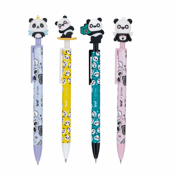 Lapiseira Plástica Divertida 0.7mm Panda BRW - Display 12 UND
