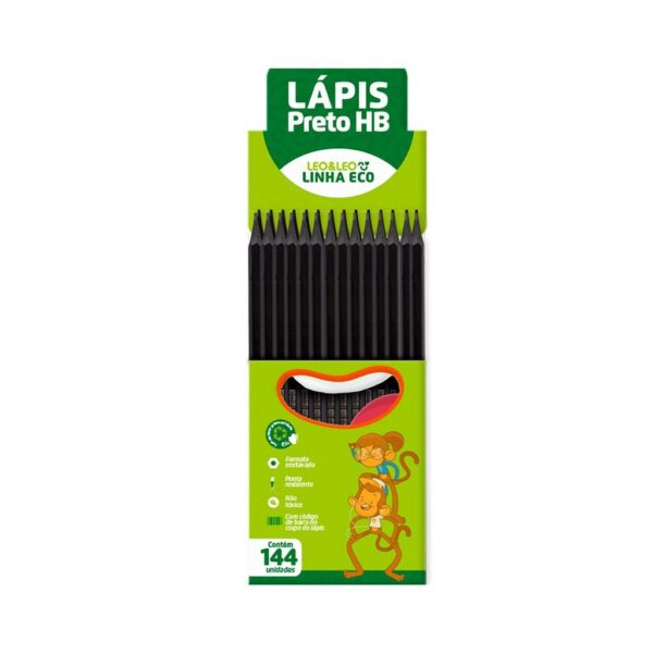 Lápis Hb Ecológico Sextavado Leo e Leo Caixa 144 Unidades