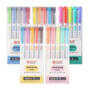 Marca Texto 2 Pontas Color Importado 5 Cores