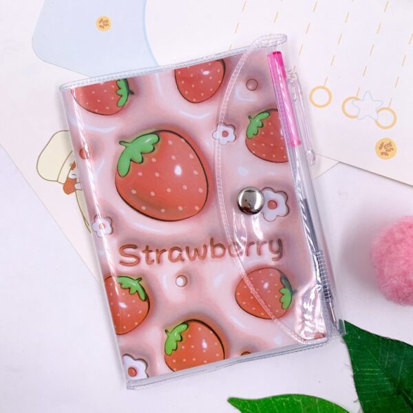 Mini Caderno Frutinhas Capa c/ Fechamento e Mini Caneta - UND