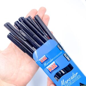 Caneta Hidrográfica Fineliner 0.4mm Preta KAZ - CX 10 UND