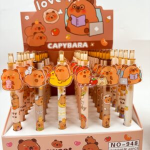 Caneta Clic Esferográfica Capivara - Pacote 4 Und