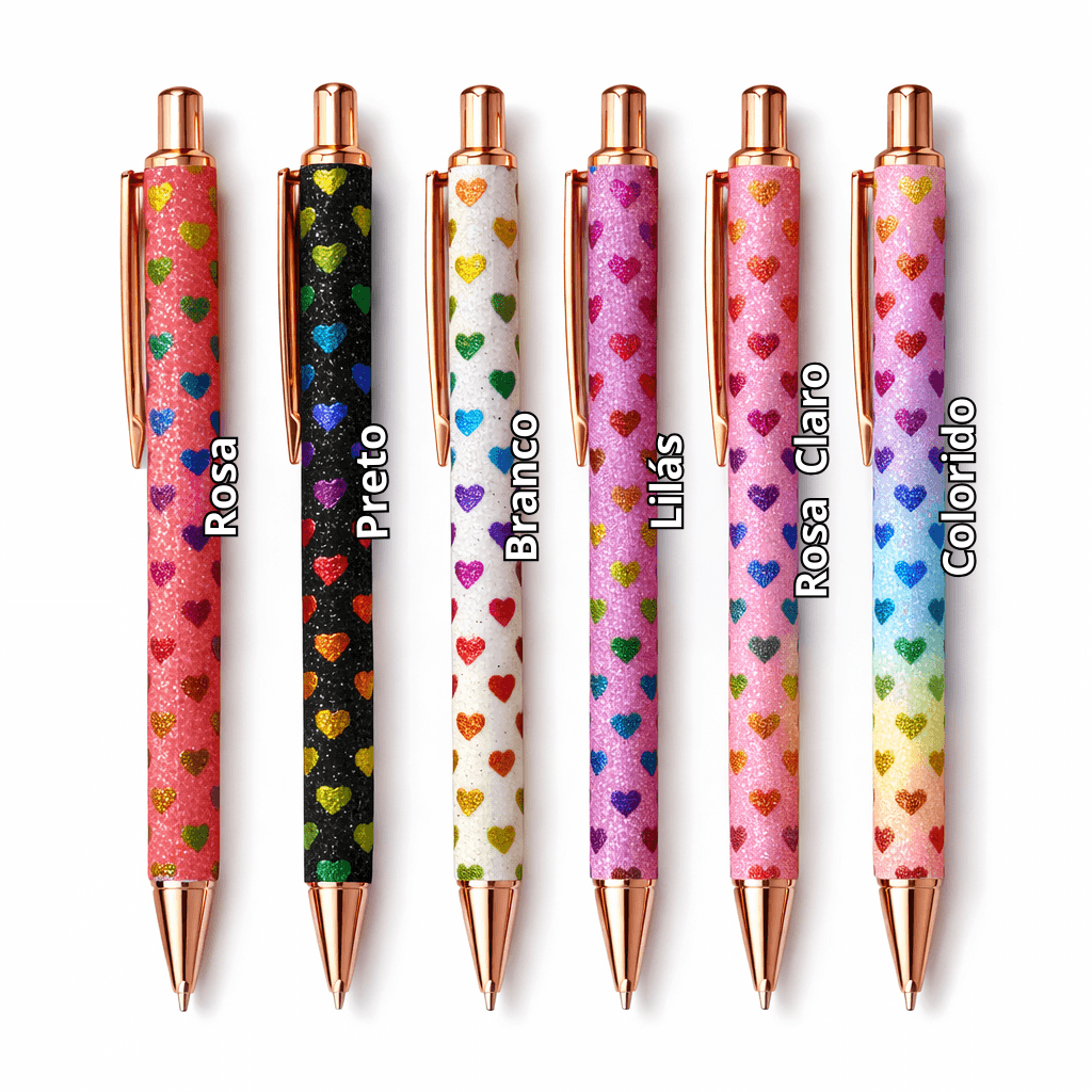 Caneta Metálica LUXO Glitter Love - IMPORTADO - UND