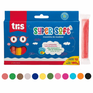 Massinha de Modelar Supersoft 12 Cores - TRIS - BLISTER