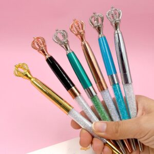 Caneta Luxo Coroa Color Pedrinhas - Kit 4 Und