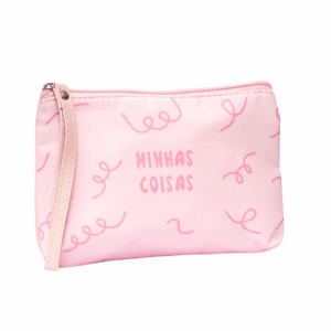 Necessaire Bolsinha de Mão Rosa MINHAS COISINHAS 14x20cm - FLORIE - UND