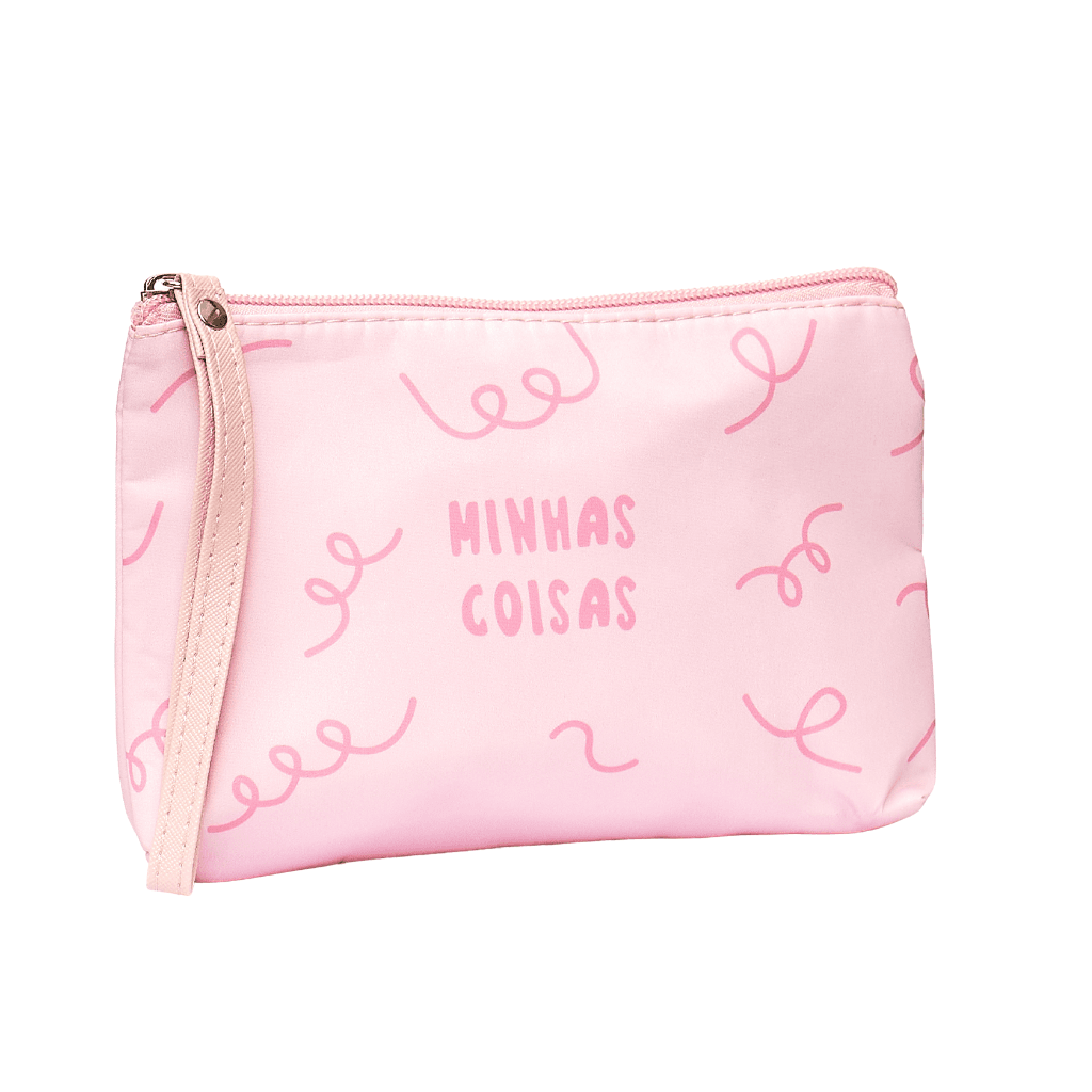 Necessaire Bolsinha de Mão Rosa MINHAS COISINHAS 14x20cm - FLORIE - UND