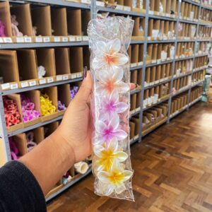 Presilha Piranha Flor Metalizada Gold  6 cm - IMPORTADO - PACOTE 6 UND