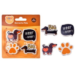 Borracha PETS 4 Peças - FOFY - BLISTER