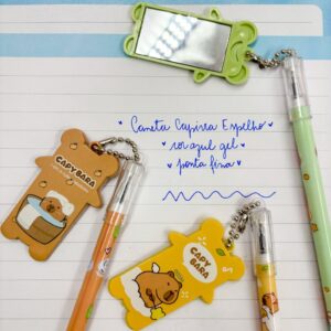 Caneta Capivara Espelhinho - Pacote 4 Und