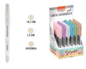 Caneta Esferográfica Gel Pastel 1.0mm - BRW - DISPLAY 36 UND