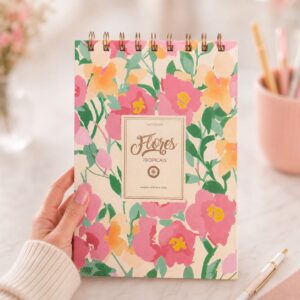 Planner Diário Flores Tropicais 13x18cm 60 Fls - SKYPAPER - UND
