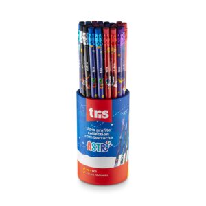 Lápis c/ Borracha Hb Collection Astro TRIS - Kit 12 Und