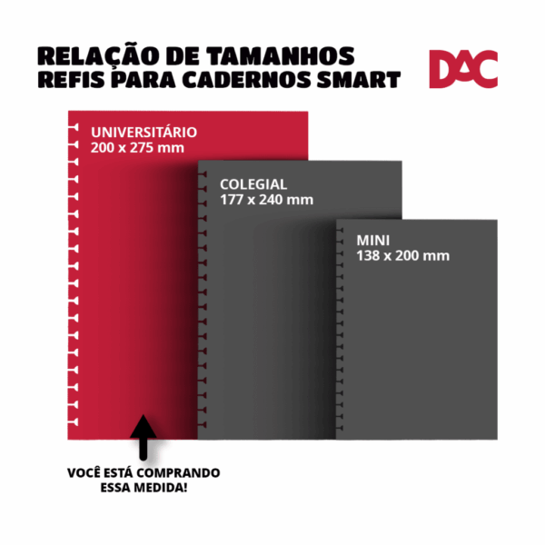 Refil Caderno Smart Universitário Hello Morango DAC