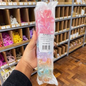 Presilha Piranha Flor TRANSPARENTE COLORFUL 6 cm - IMPORTADO - PACOTE 6 UND
