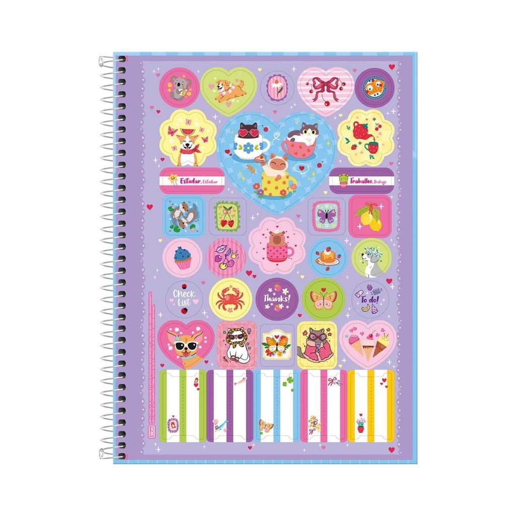 Caderno Espiral Capa Dura Universitário 1 M Show Feminino 20x27,5cm 80 Fls - TILIBRA - UND