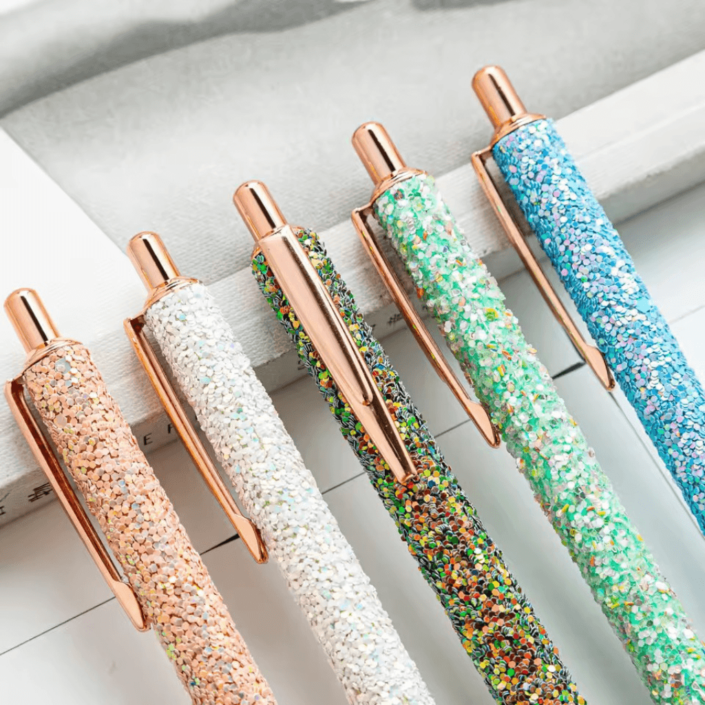 Caneta Metálica LUXO Glitter Pedrinhas - IMPORTADO - UND