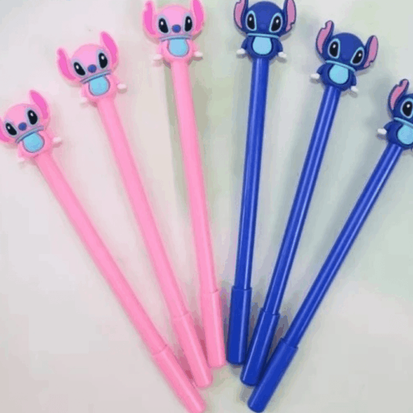 Caneta Fofa Stitch e Angel - Pacote 6 Und