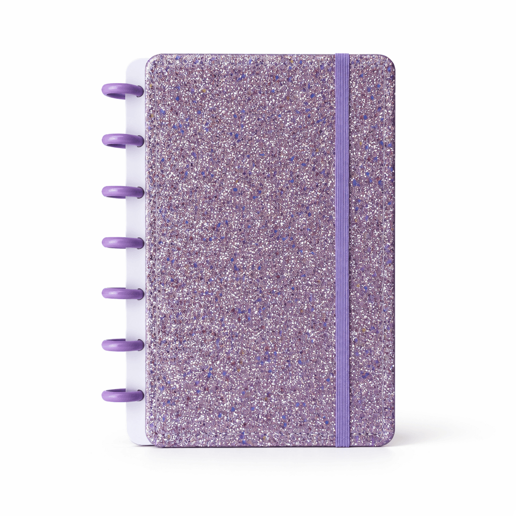 Caderno de Disco A5 Glitter 8 Discos - 15x21,2cm - 80 Fls - IMPORTADO - UND