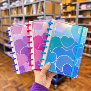 Caderno de Disco CORAÇÃO A5 8 Discos 14,5x20cm 80 Fls - IMPORTADO - UND