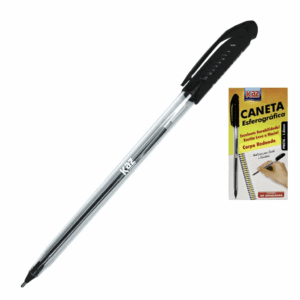 Caneta Esferográfica 1.0mm Preta Glossy KAZ - CX 50 UND