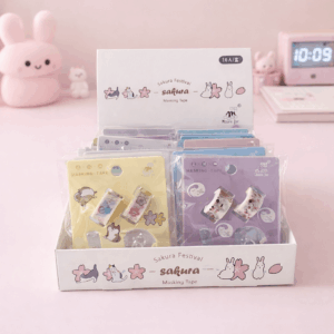 Kit 2 Mini Fitas Washi Tapes + Cortador Lovely 1,2mmx 2m - IMPORTADO - BLISTER